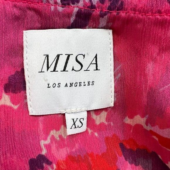 Misa Los Angeles Calista Floral Open Back Flutter Sleeve Maxi Dress Pink Size XS - Picture 5 of 8